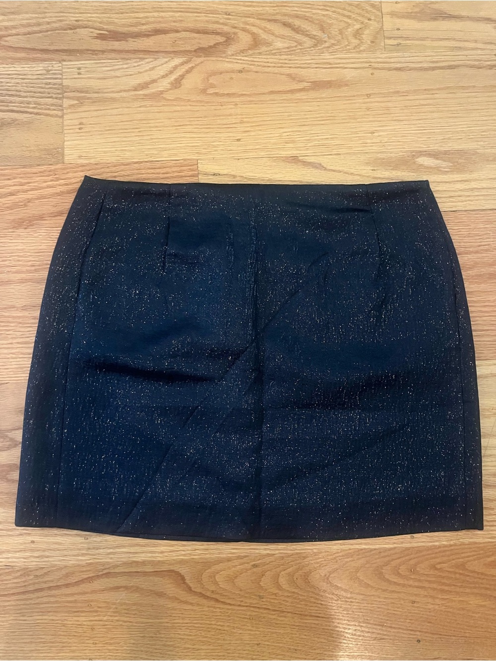 J.Crew Metallic Black Mini Skirt – Size 6 – Silk Blend